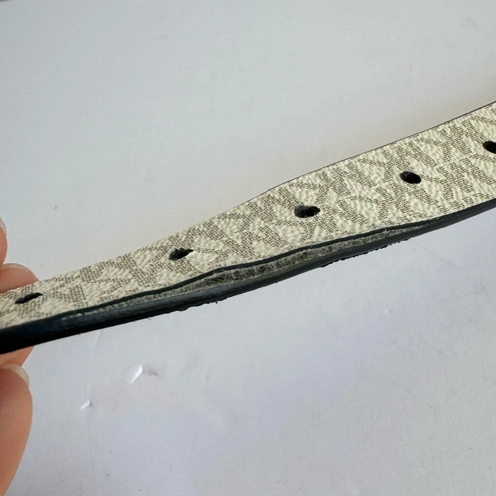 Michael Kors Reversible Belt MK‎ Monogram Canvas Dark Navy Blue Medium / Large